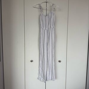 NWOT Abercrombie & Fitch White and Blue Striped Jumpsuit